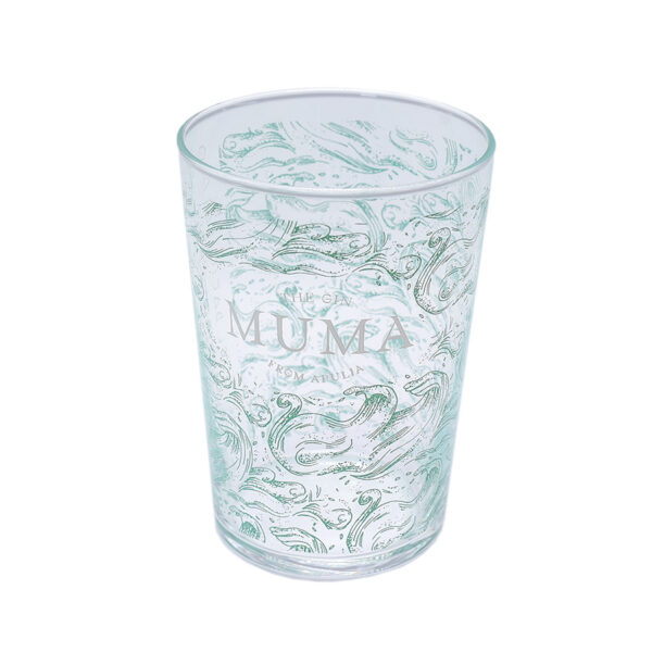 glass tumblers with original MUMA design