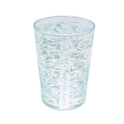 glass tumblers with original MUMA design